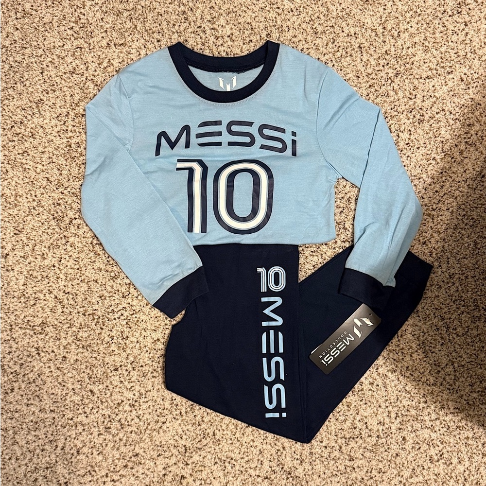Boys Messi No. 10 Pajama Set Size Small (6/7) NWT